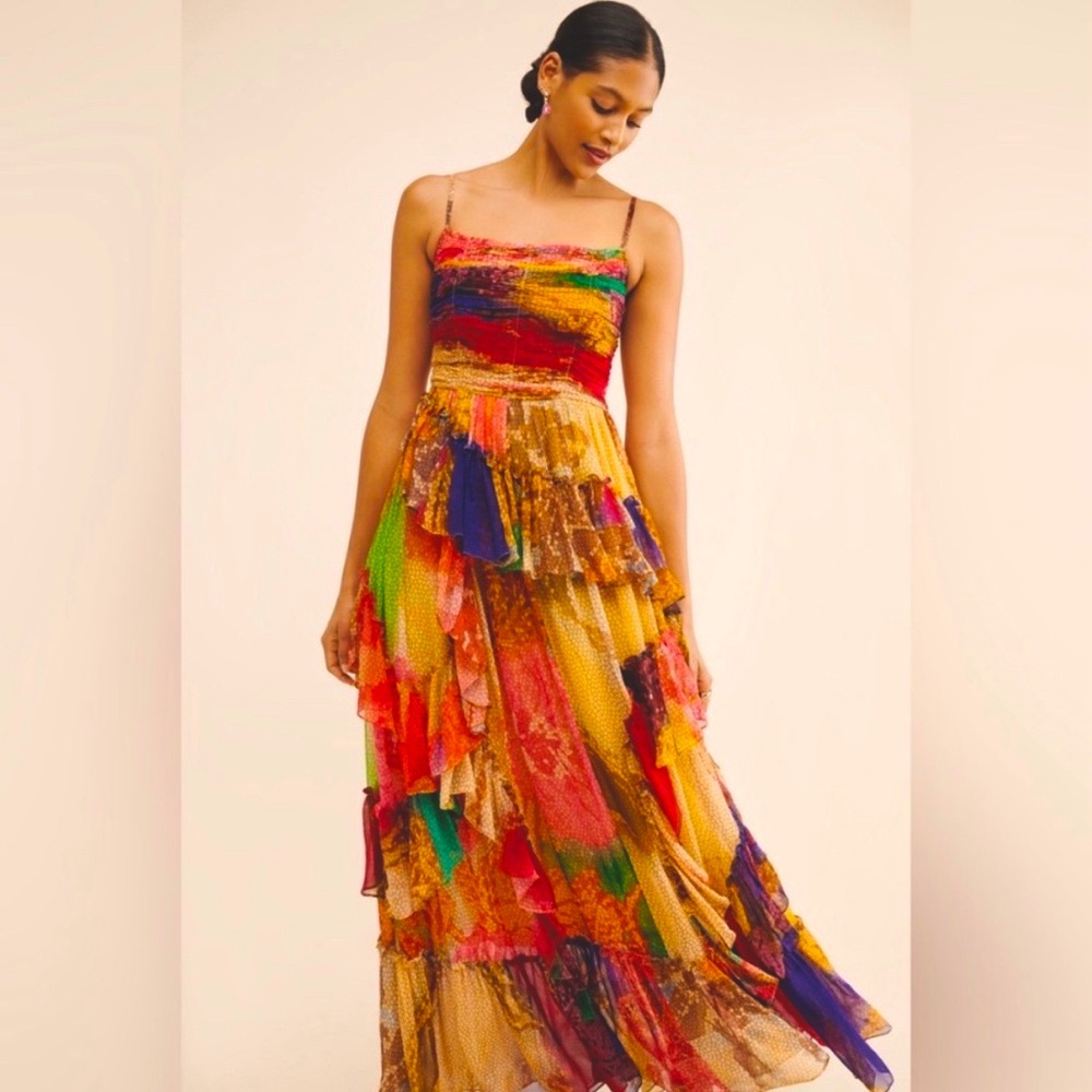 SIDDHARTHA BANSAL Paradise Chiffon Maxi Dress